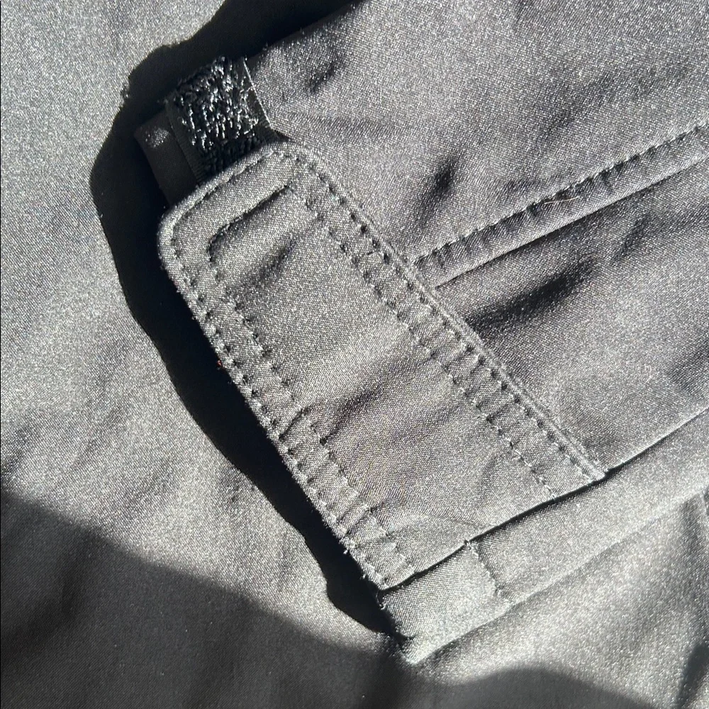 Black Hooded Jacket with Faux Fur Trim